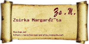 Zsirka Margaréta névjegykártya